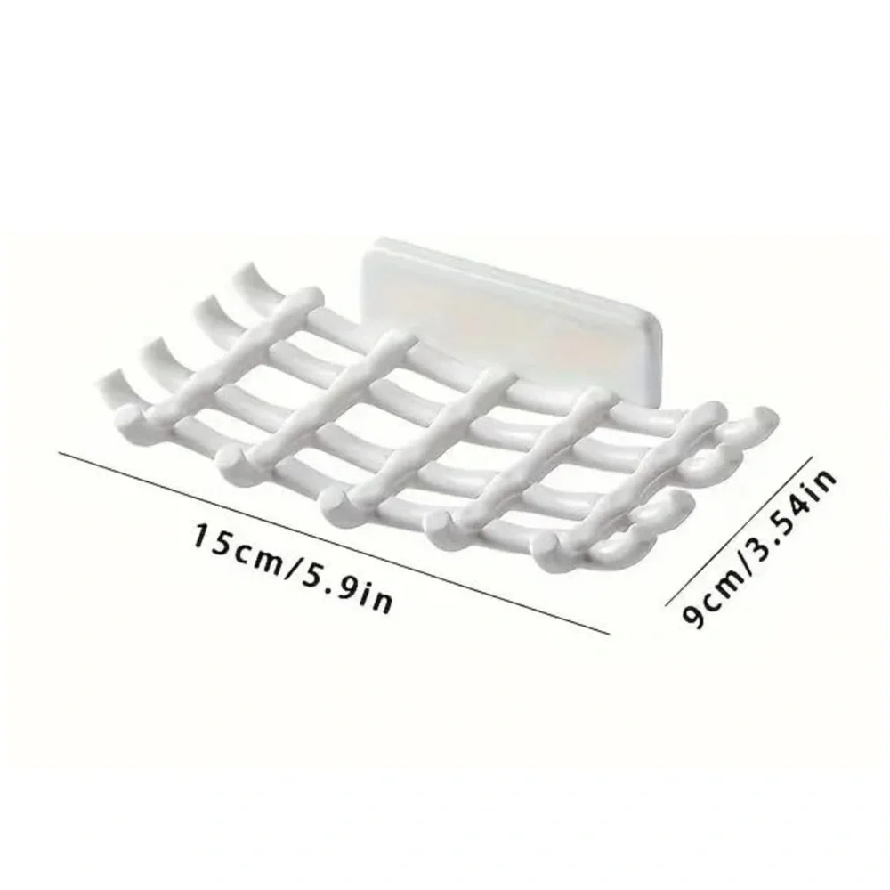 💞 New White No-Drill Adhesive Wall-Mounted Organizer Rack